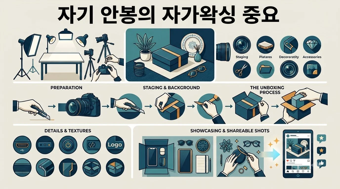 언박싱 셀프 촬영 방법 꿀팁 공유하기